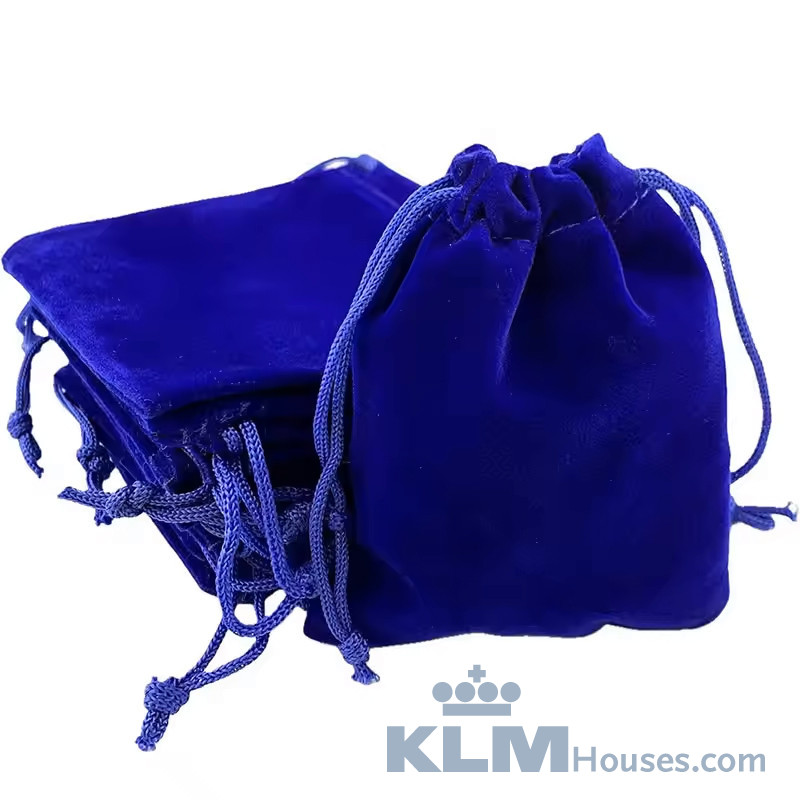 Blue velvet gift bag