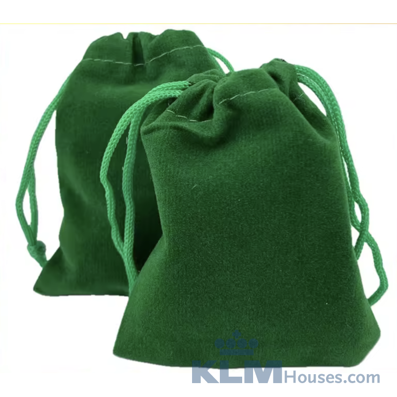 Green velvet gift bag